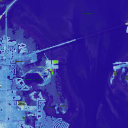 Map showing sea level rise in Florida from NOAA's Sea Level Rise Viewer