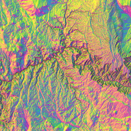 Map of the Grand Canyon highlighting aspect.