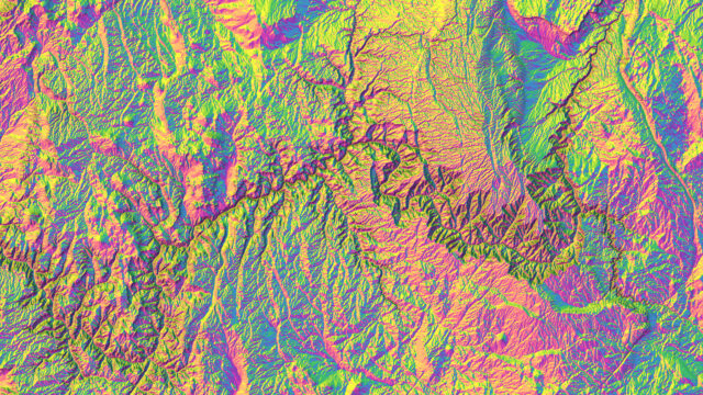 Map of the Grand Canyon highlighting aspect.