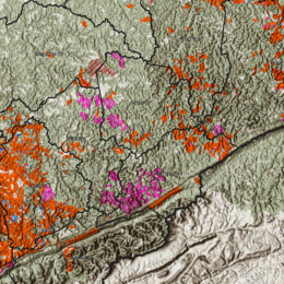 Map of Eastern Kentucky showing elk ranges and hunting regulations