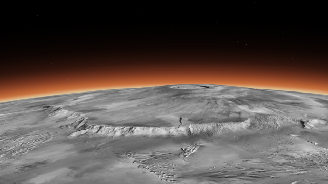 3D map of Mars showing Olympus Mons