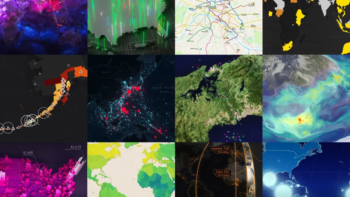 A collage of maps featured on Maps.com in 2024.
