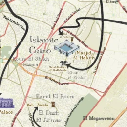 Zoomed in view of Egypt Old Cairo map.