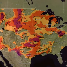Map of the US showing current drought conditions
