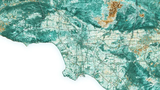 Map of Southern California showing NDVI in Summer 2024