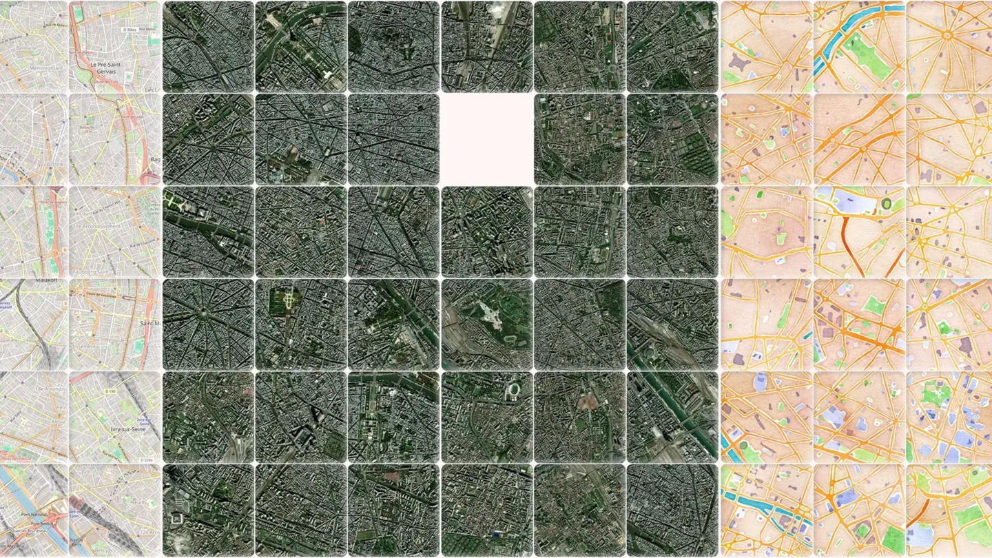Screenshots of slide map puzzle of Paris.