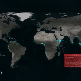Map showing global piracy incidents in 2009.