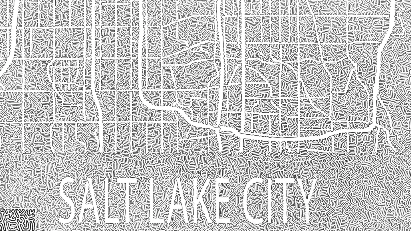 Salt Lake City mapped with one continuous line