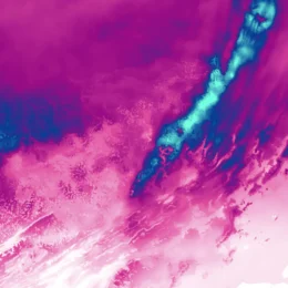 Map of Mid-Atlantic showing snow depth in neon colors.