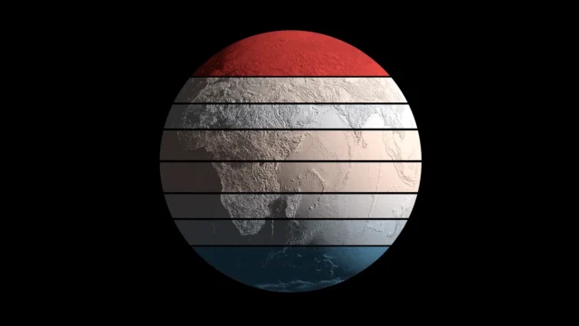 Map of Earth showing temperature anomalies
