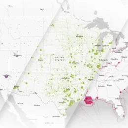 Maps of the US showing various infrastructure systems.